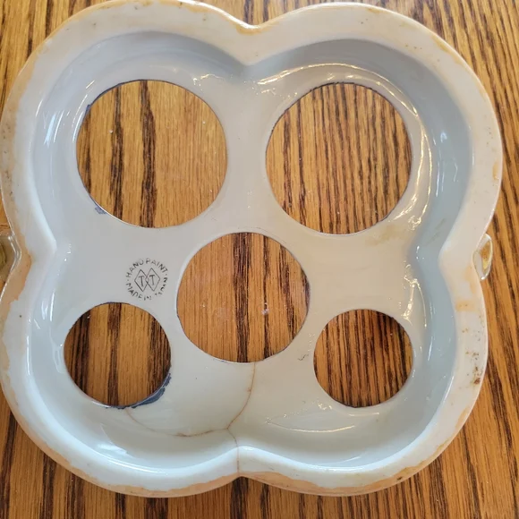 Vintage Lusterware Hand Painted Made in Japan Condiment Tray ~TT 5-piece S&P V&O - Picture 14 of 16